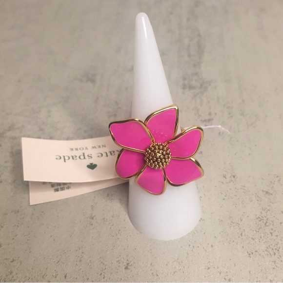 kate spade Jewelry - NWT Kate Spade Pink Wild Garden Flower Ring